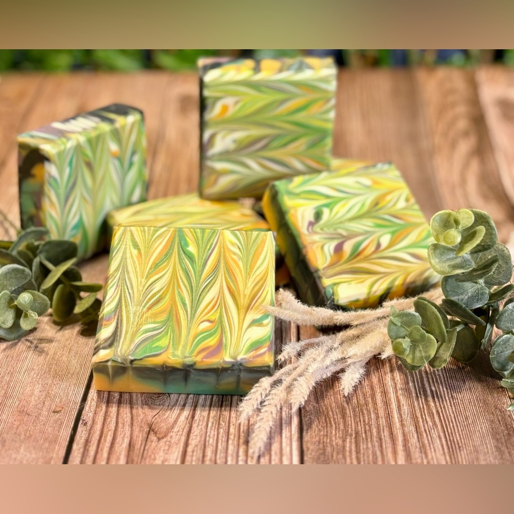 Handmade Artisan Soap in vibrant Tropical Colors. Price is for one bar.